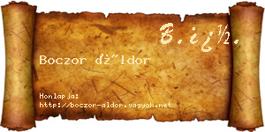 Boczor Áldor névjegykártya